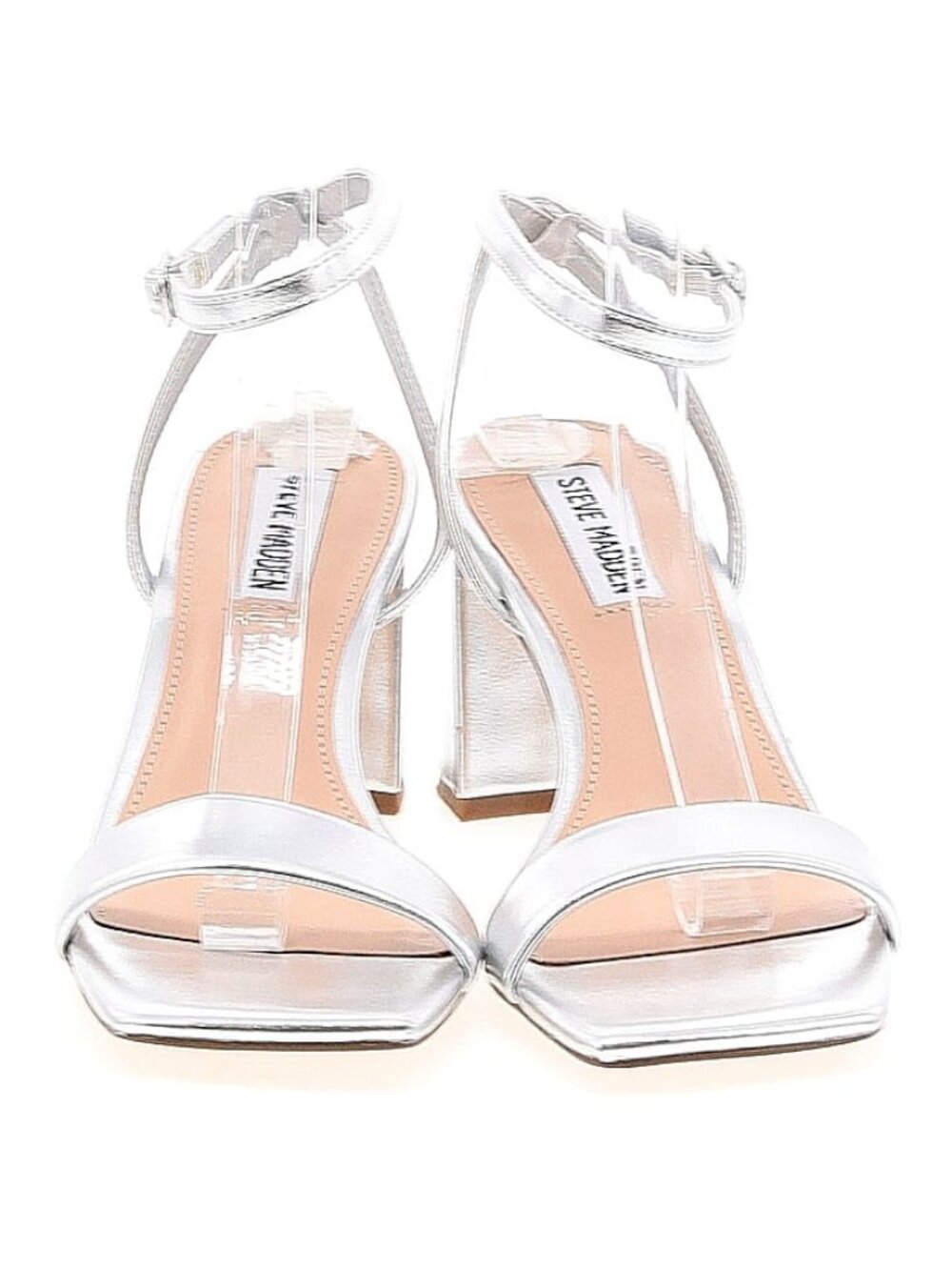 Steve Madden Silver Open-Toed Heels